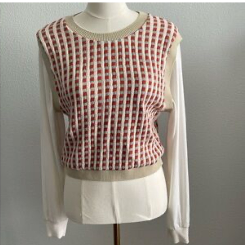 Zara Women's Sweater Vest with Attached Long Sleeves Pullover Top- EUC-Sz M​ - Picture 12 of 13
